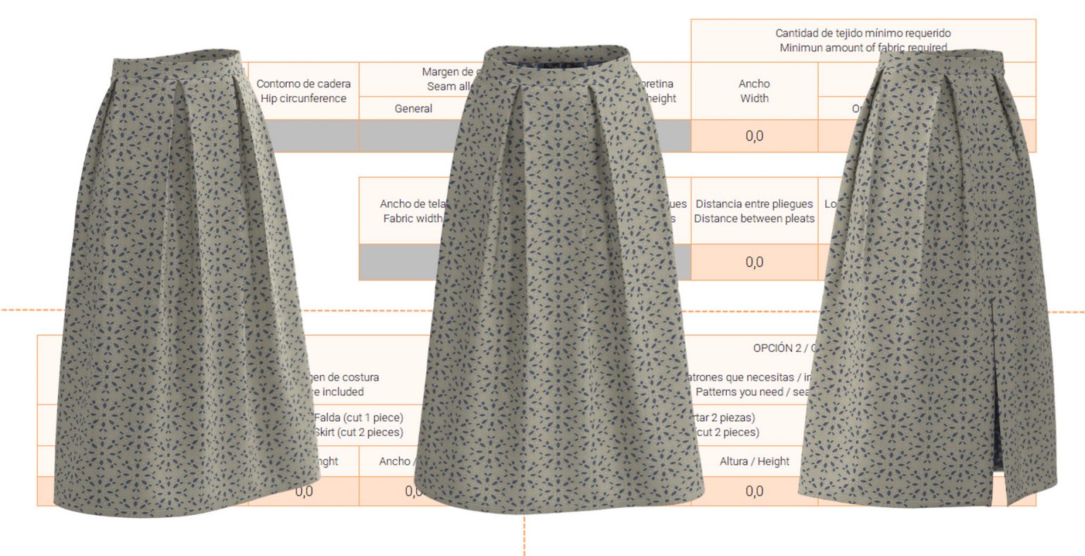 Zero Waste Pleated Skirt Calculator sewing upcycling pattern making