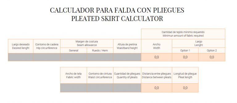 Zero Waste Pleated Skirt Calculator - Sewing - Upcycling - Pattern Making